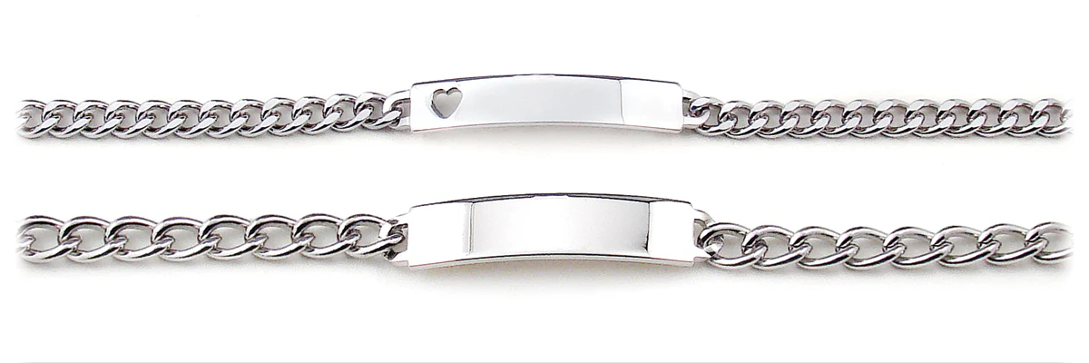 His and Hers ( Heart Cut Out)  Boxed ID Bracelets - Image 3