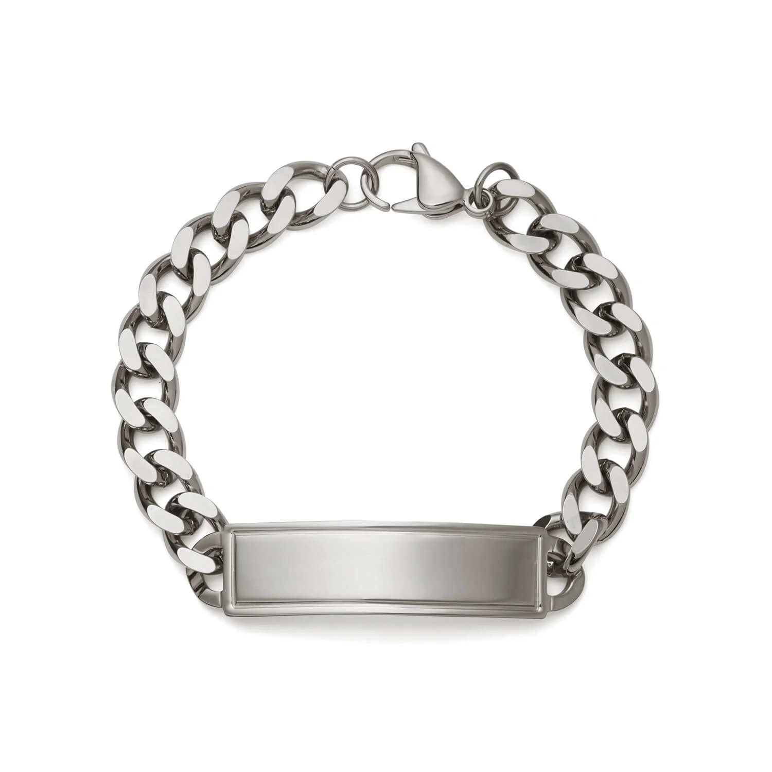 Men's ID Radius Cut Bracelet with Polished Framed Plaque - Image 3