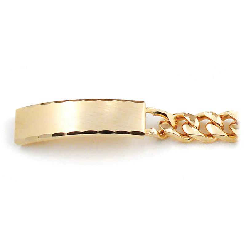 Men's ID Bracelet with Faceted Edge Brushed Plaque - Image 4