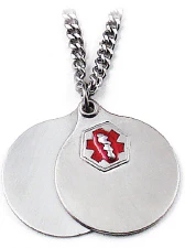 Medilog™ ID Stainless Steel 26" Necklace with Round Pendants - Image 3
