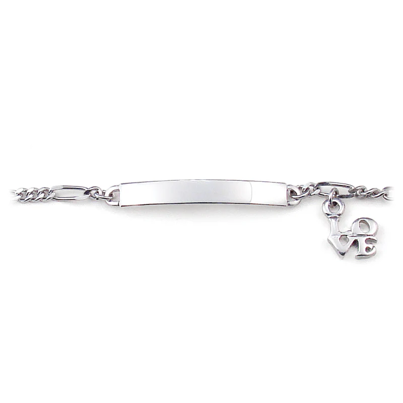 My First ID Bracelet with Plaque and LOVE Charm Silver & Gold Tone - Image 2