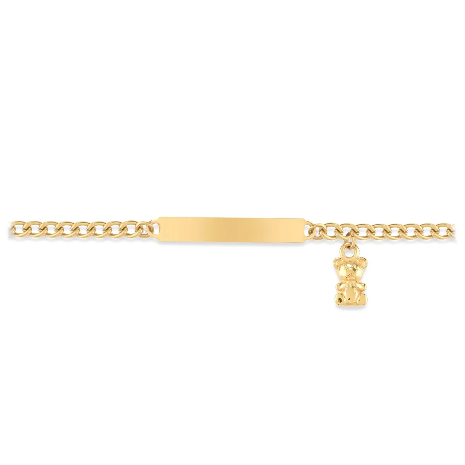 My First ID Bracelet with Plaque and Teddy Bear Charm Silver & Gold Tone - Image 5