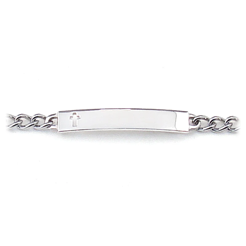 Children’s ID Bracelet with Cut Out Cross Plaque - Image 3