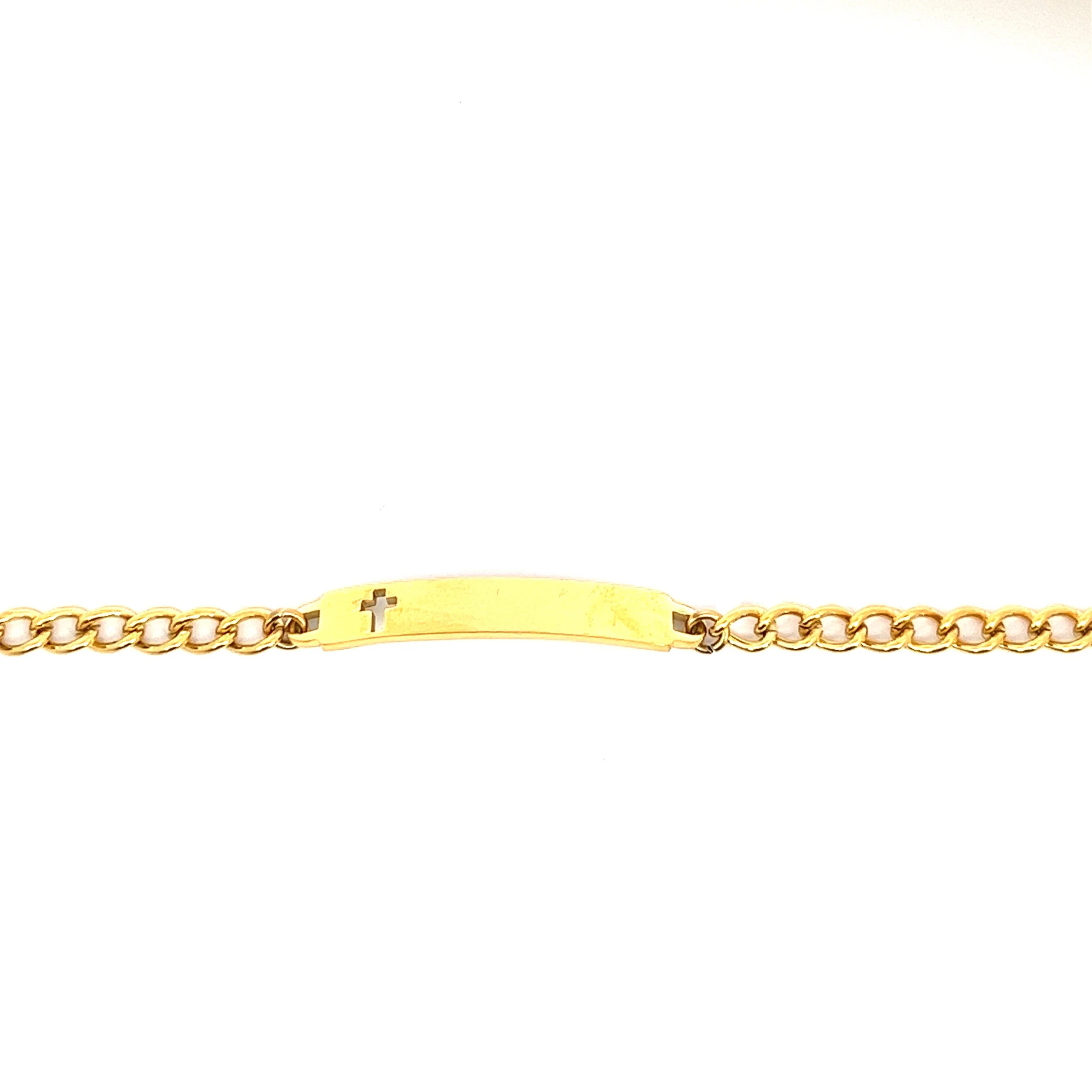 Children’s ID Bracelet with Cut Out Cross Plaque - Image 5