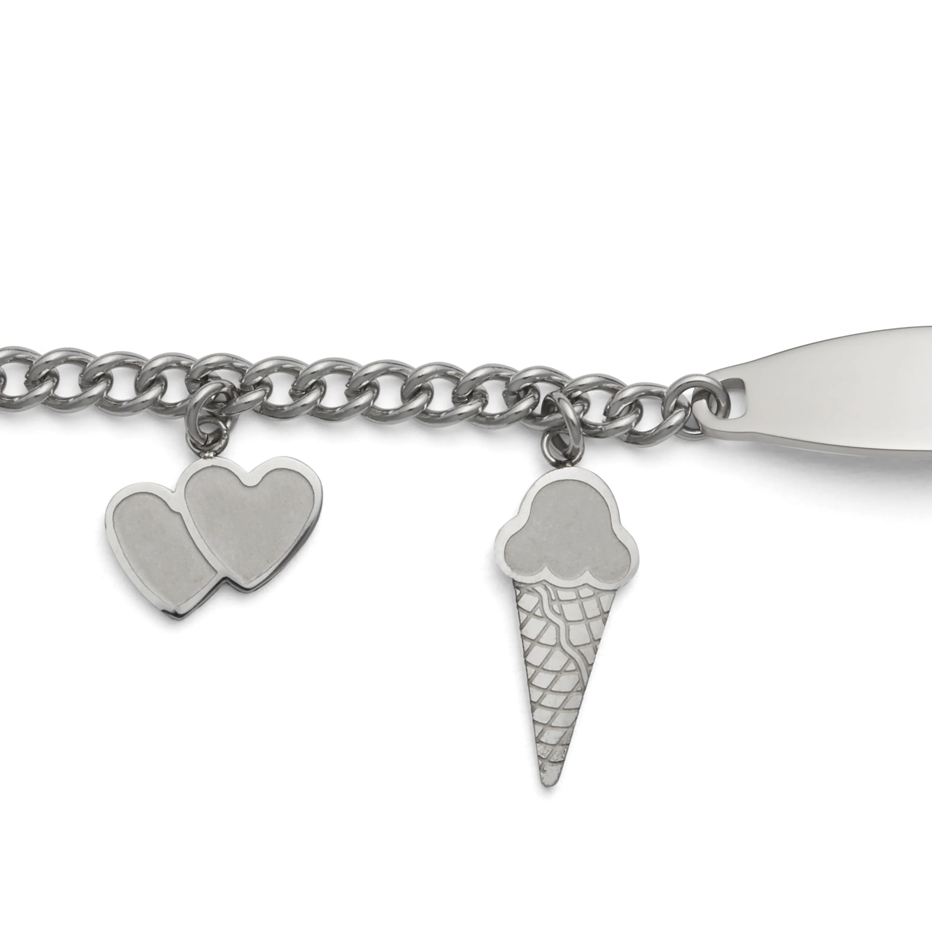 Children’s ID Bracelet with Plaque and Girl's Charms - Image 2