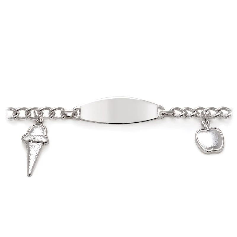 Children’s ID Bracelet with Plaque and Girl's Charms - Image 4