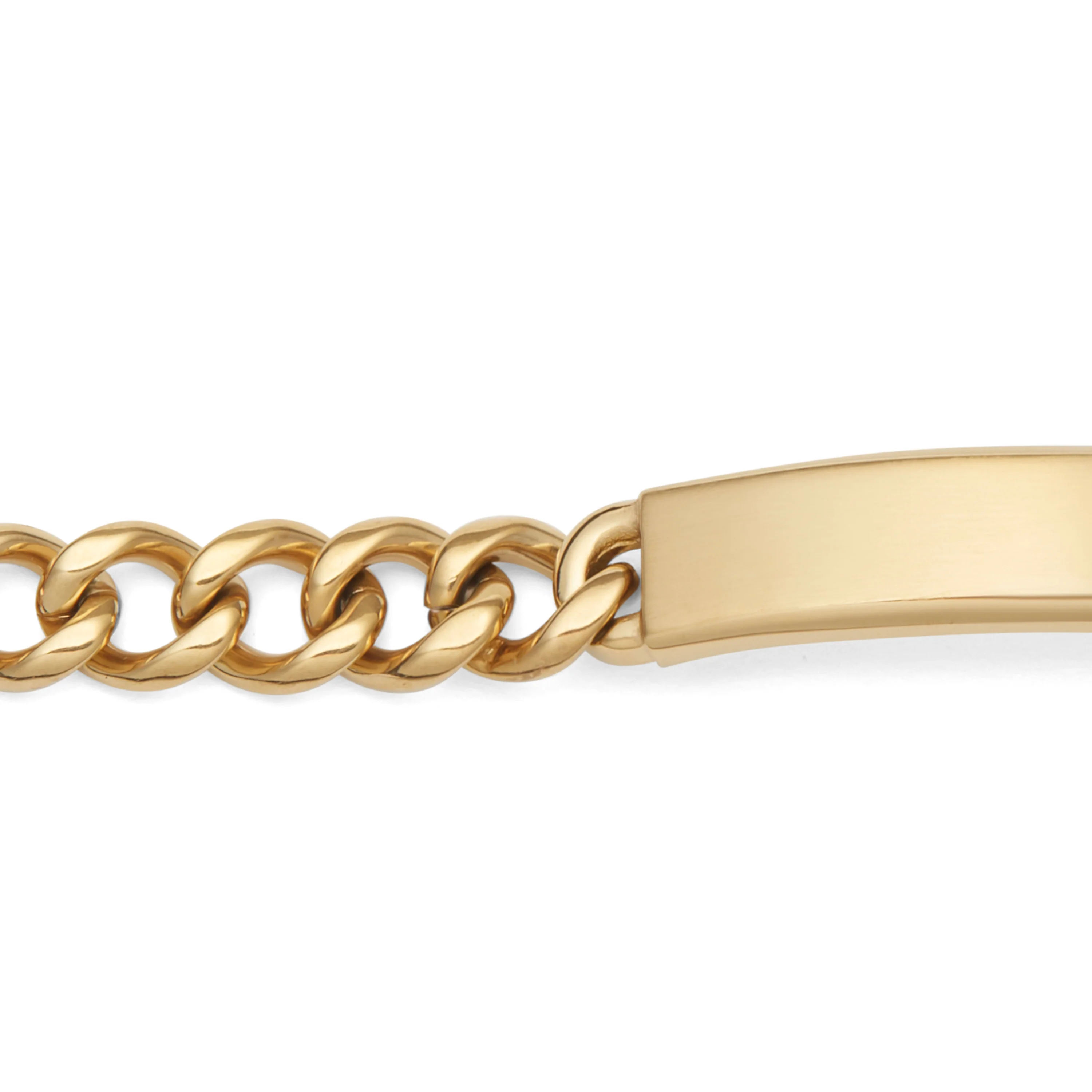 Men's Diamond Cut ID Bracelet with Brushed Finish Plaque