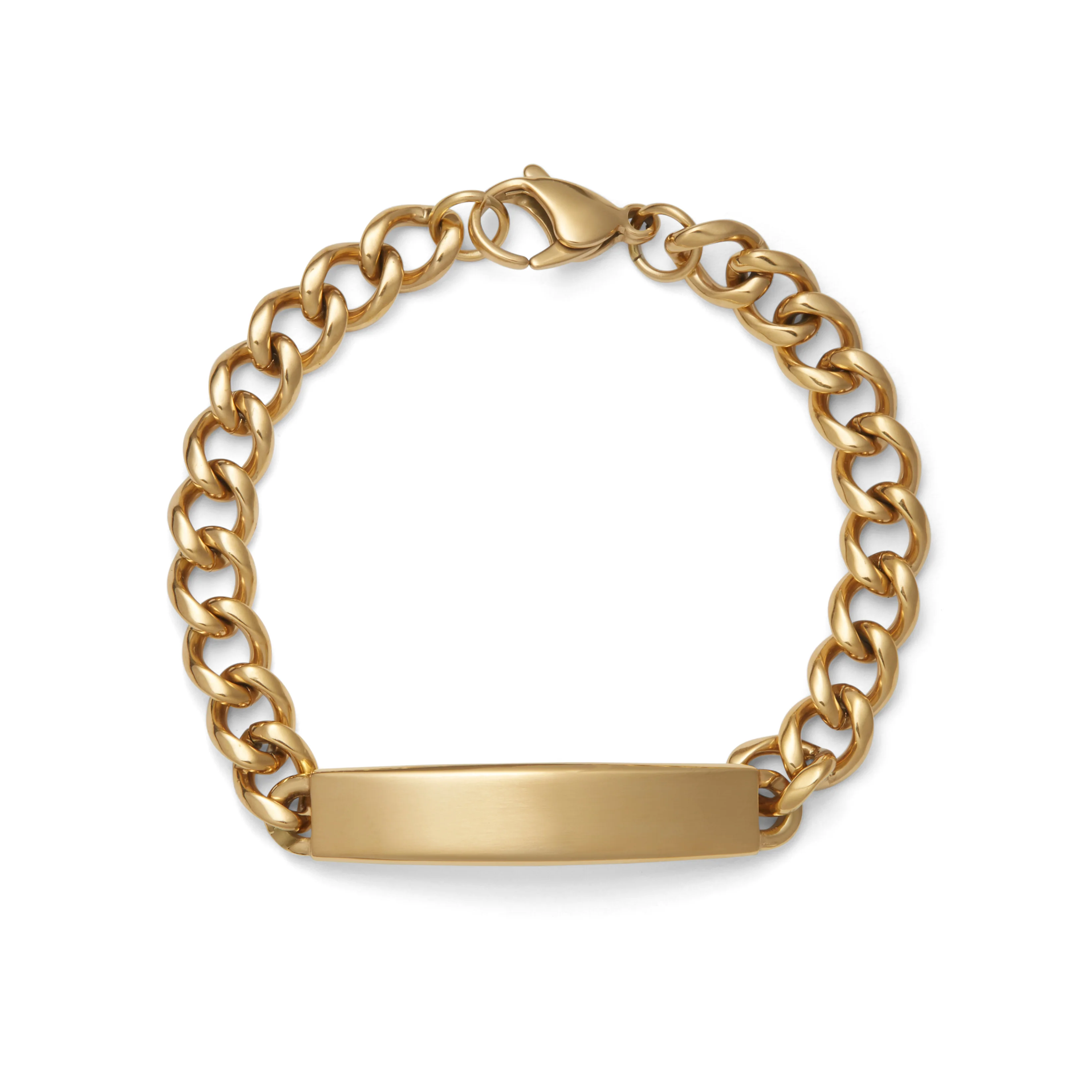 Men's Diamond Cut ID Bracelet with Brushed Finish Plaque - Image 2
