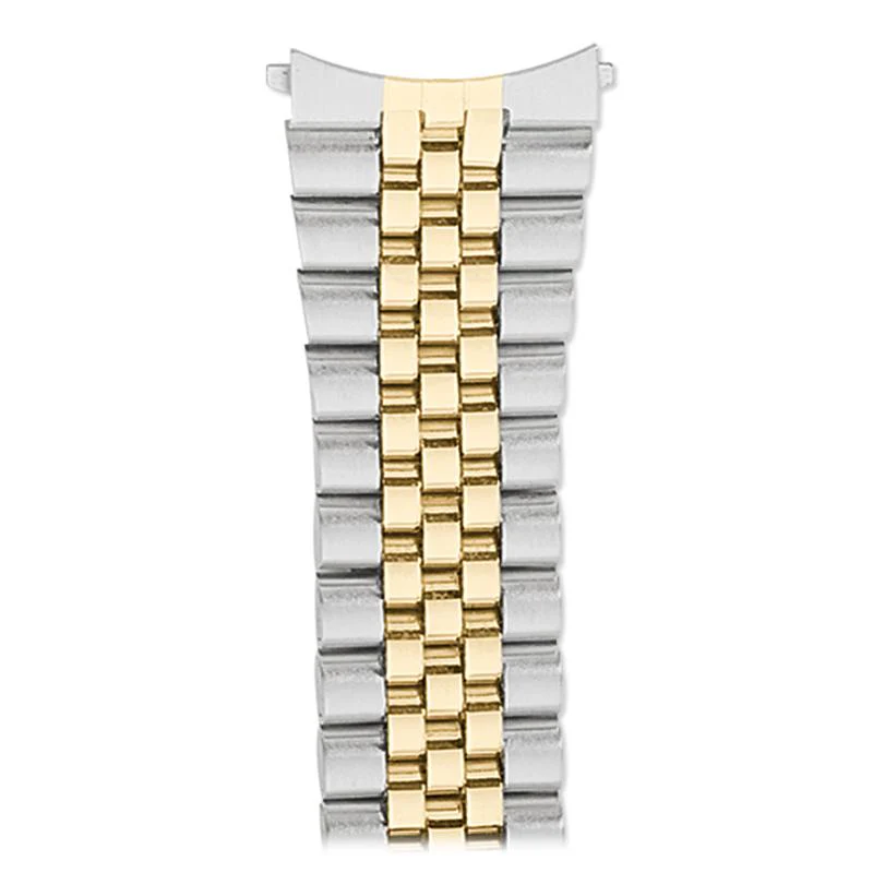 Men's Wrapped Link Silver, Gold and Dual Tone Curved End 20mm - Image 3