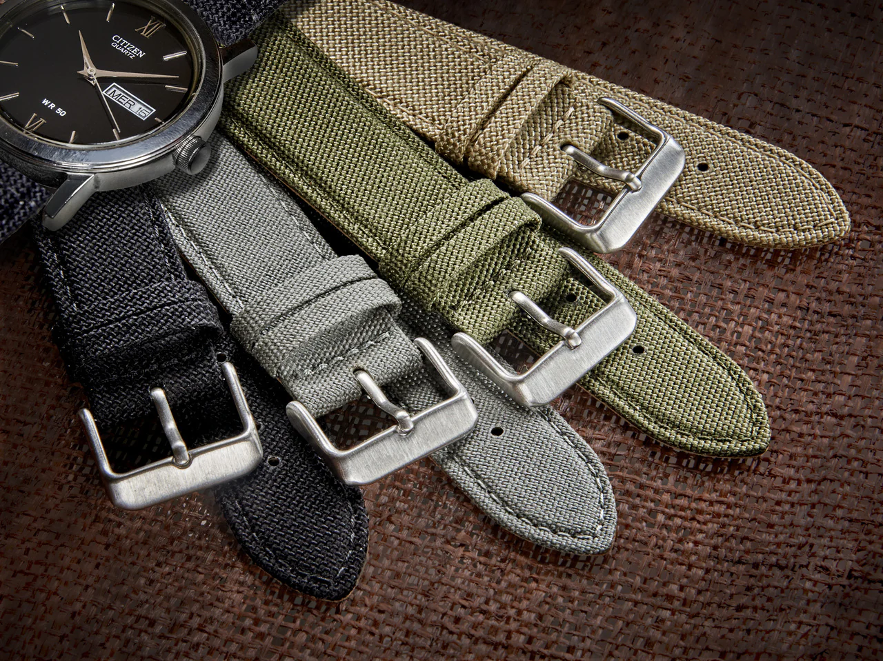 Cordura® Fabric Watchband with Water Resistant Leather Lining 421 - Image 8