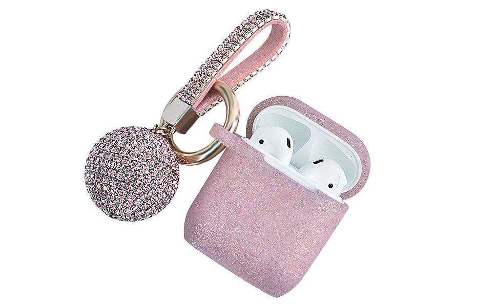 Fashion Case Protector With Decorative Bling Strap and Ball Compatible For Use With Apple AirPods® - Image 11