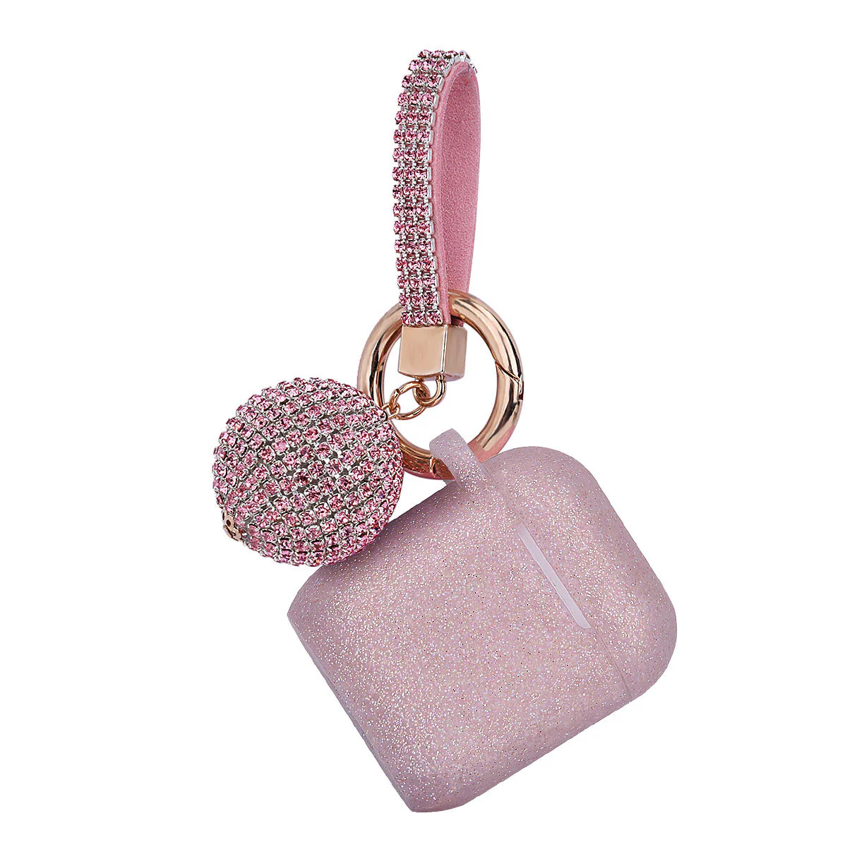 Fashion Case Protector With Decorative Bling Strap and Ball Compatible For Use With Apple AirPods® - Image 14