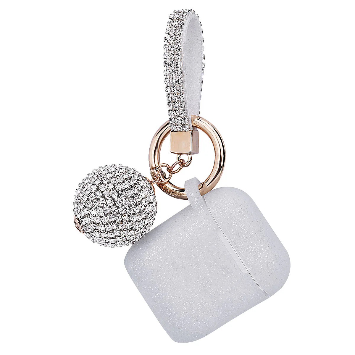 Fashion Case Protector With Decorative Bling Strap and Ball Compatible For Use With Apple AirPods® - Image 15