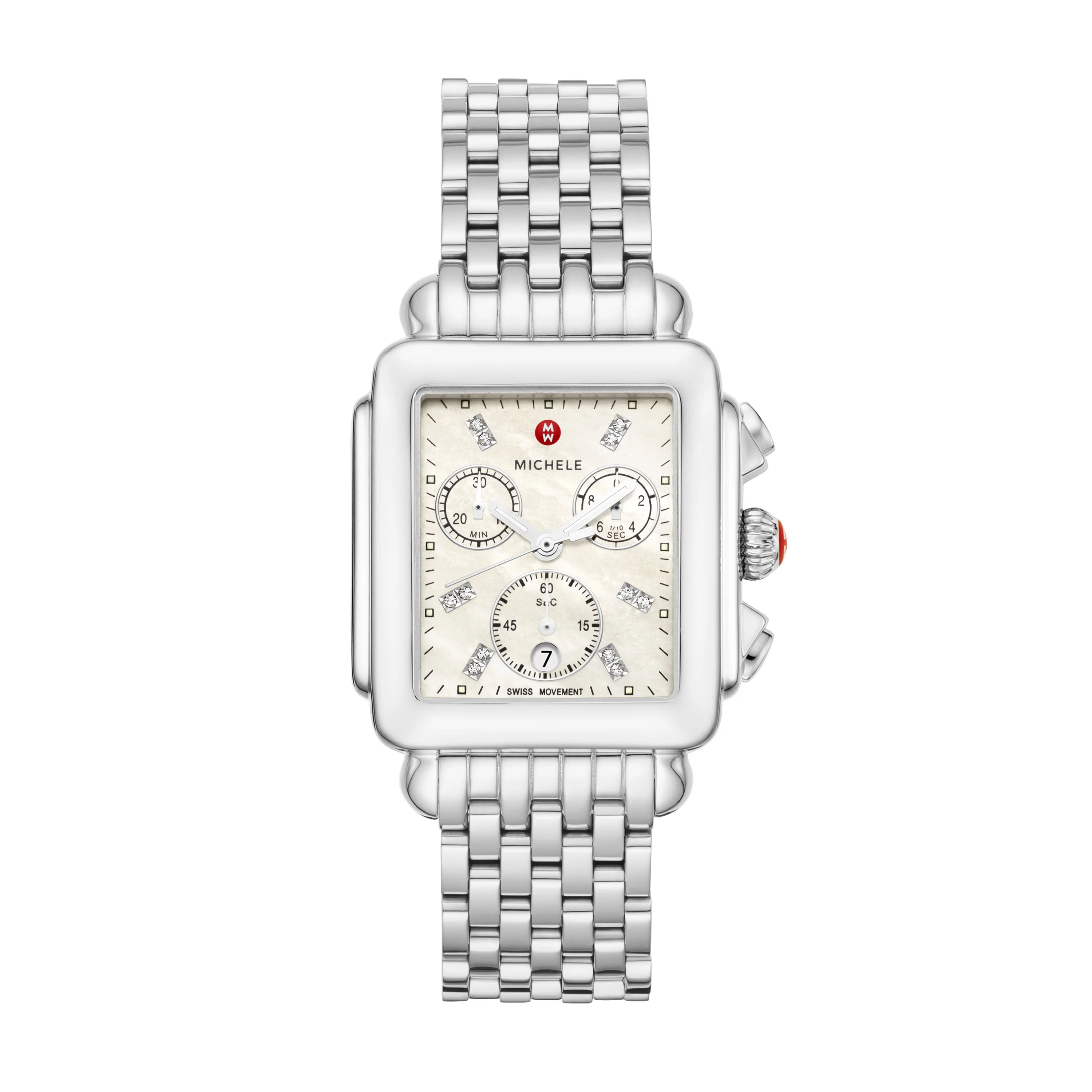 MICHELE Watches Deco Stainless Diamond Watch (33mm) - Image 10
