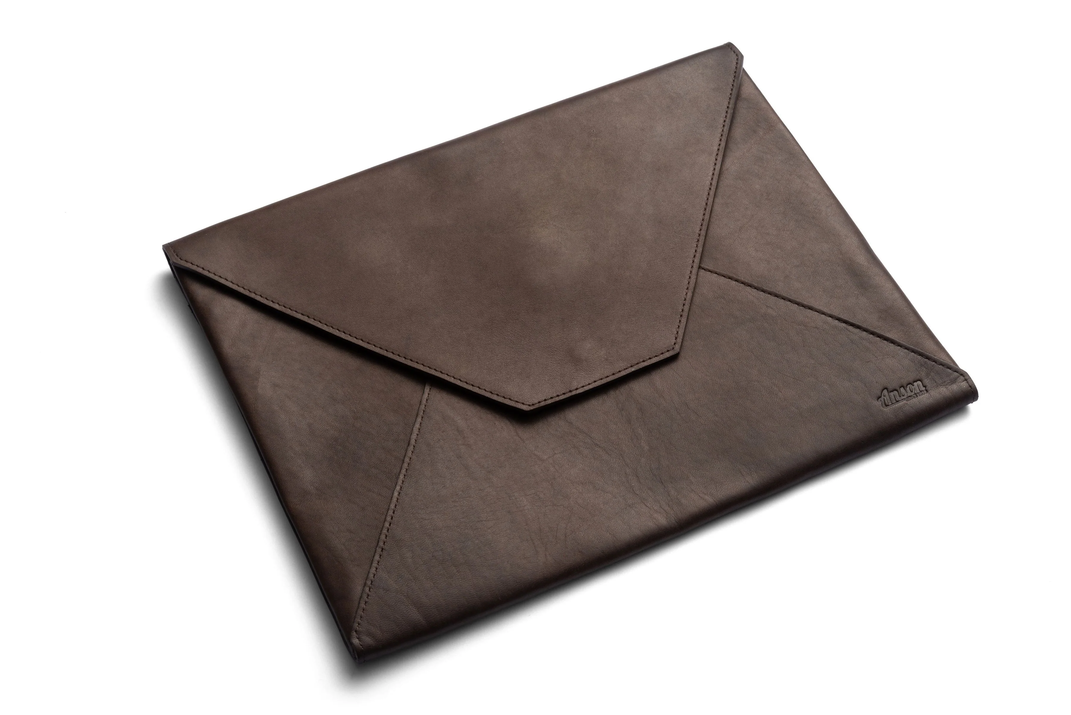 Leather Document Envelope In Brown Or Black - Image 10