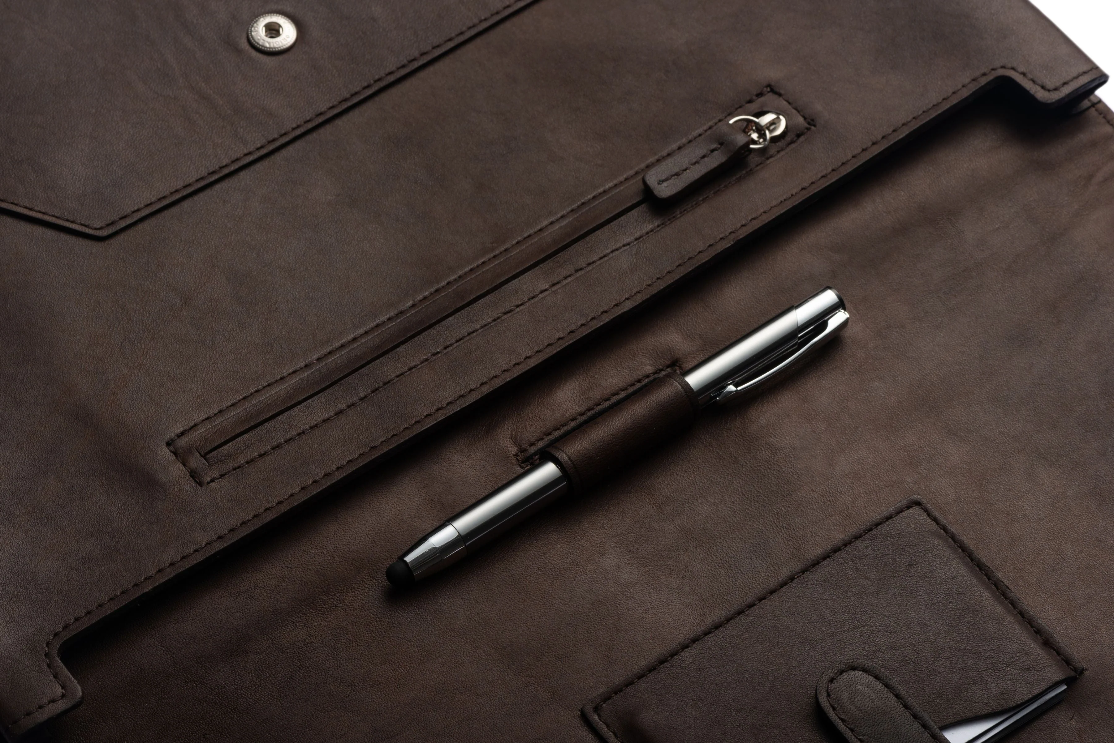 Leather Document Envelope In Brown Or Black - Image 12