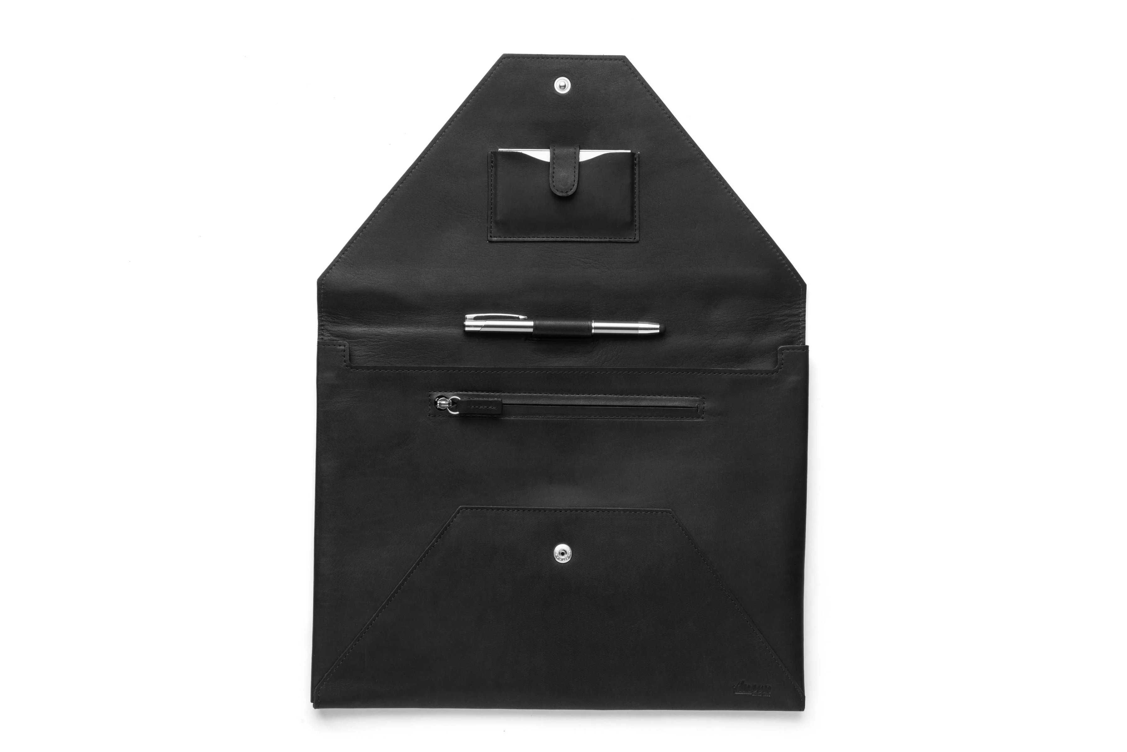 Leather Document Envelope In Brown Or Black - Image 2