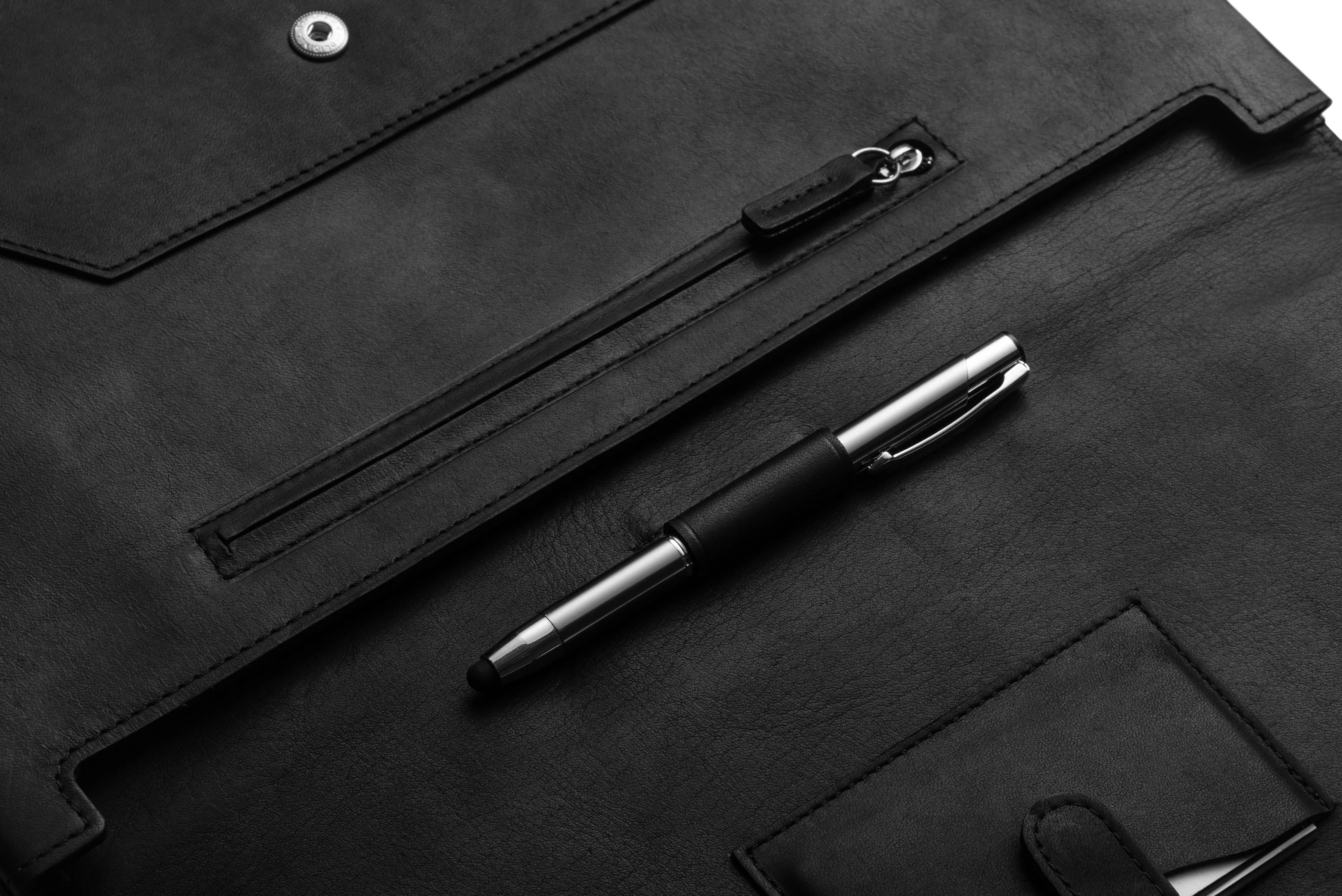 Leather Document Envelope In Brown Or Black - Image 6