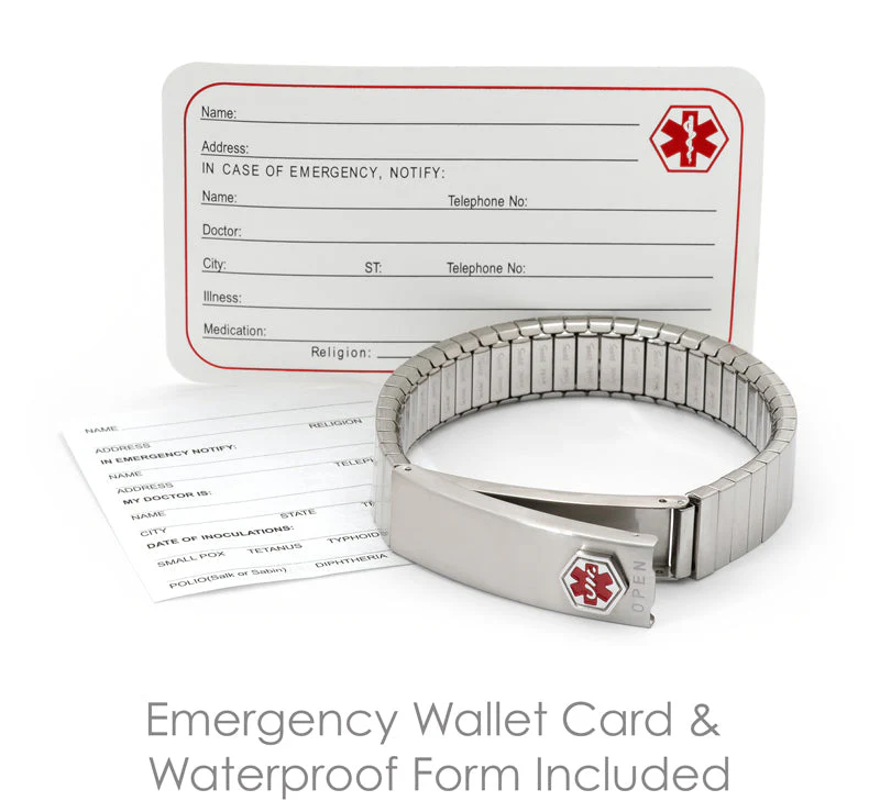 Stainless Steel Medilog™ ID Bracelet with Compartment Plaque & Expansion Band - Image 8