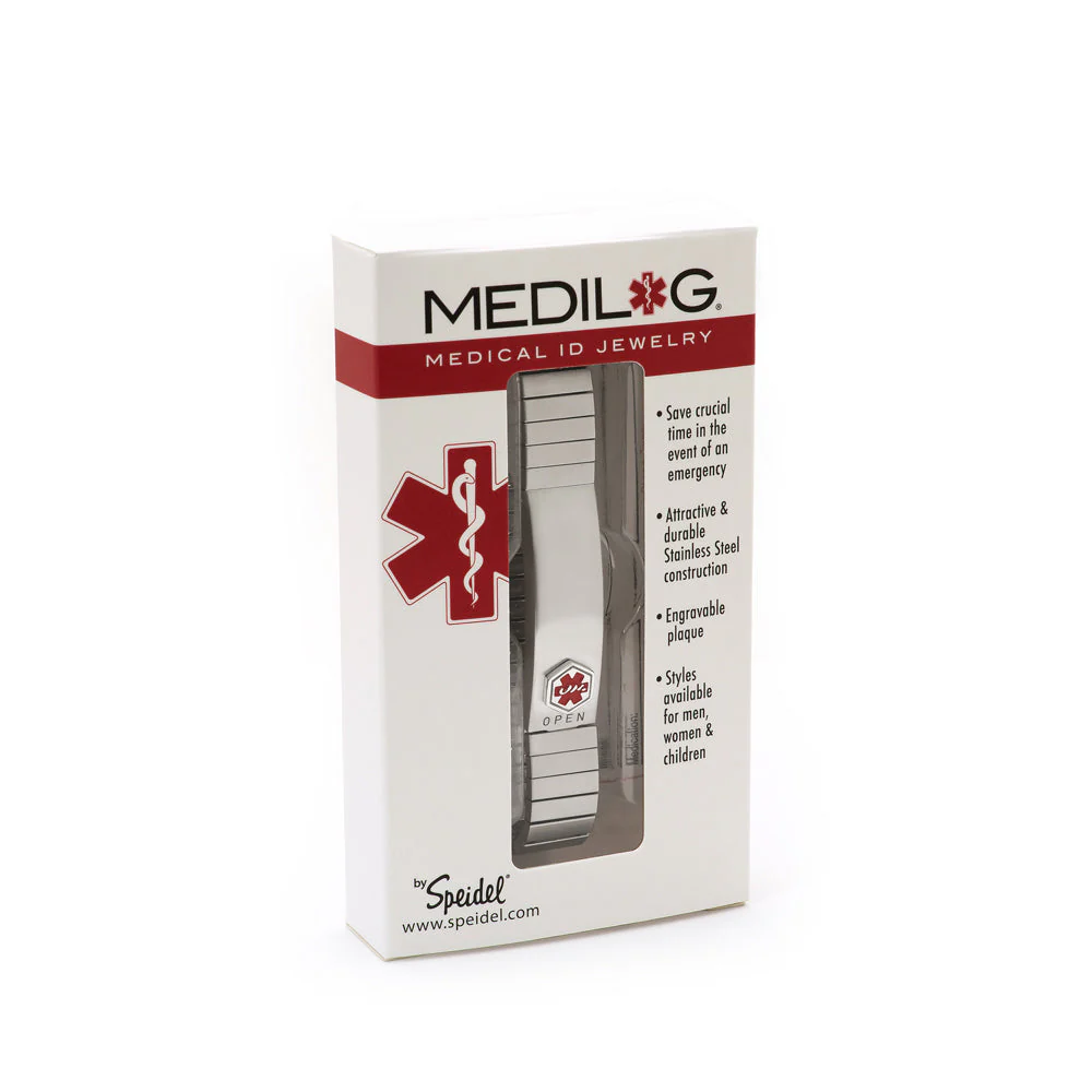 Stainless Steel Medilog™ ID Bracelet with Compartment Plaque & Expansion Band - Image 9