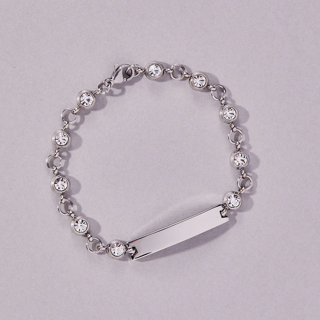 Ladies' ID Bracelet with Crystals - Image 3