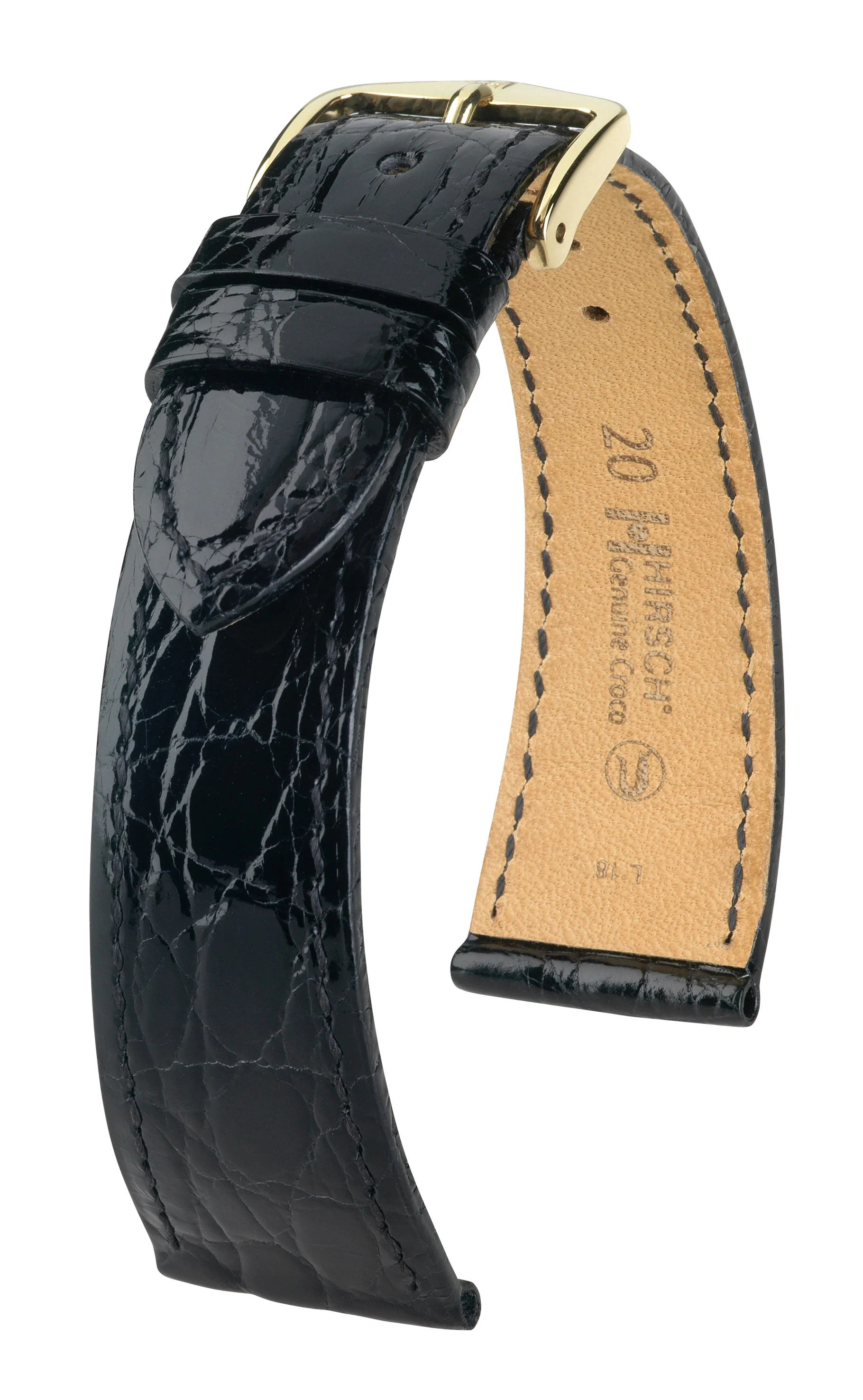 Ladies 13mm HIRSCH GENUINE CROCO Shiny Watch Strap  018 08 - Image 3