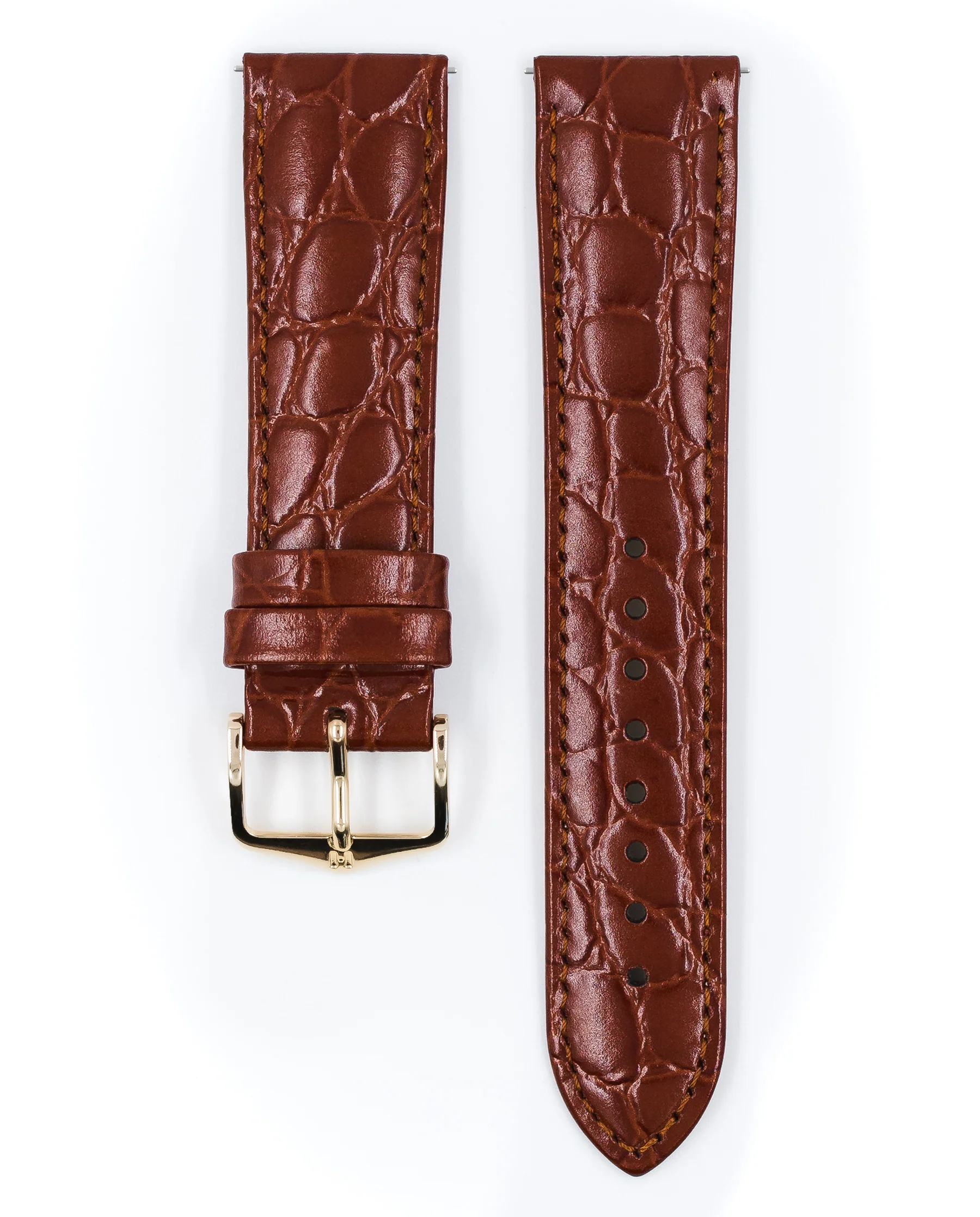 Ladies HIRSCH CROCOGRAIN Crocodile Embossed Shiny Calfskin Watch Strap 1230 28 - Image 10