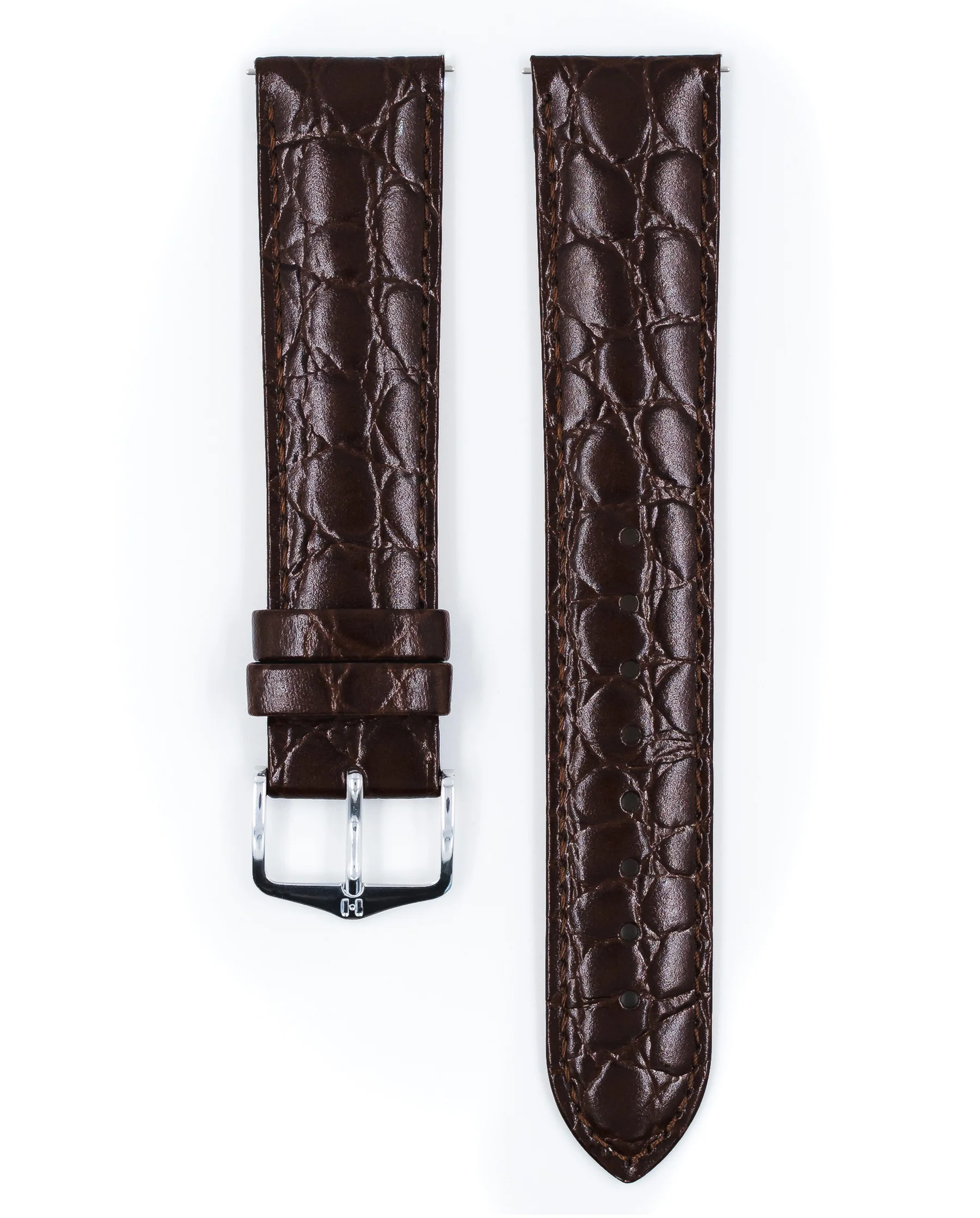 Ladies HIRSCH CROCOGRAIN Crocodile Embossed Shiny Calfskin Watch Strap 1230 28 - Image 15