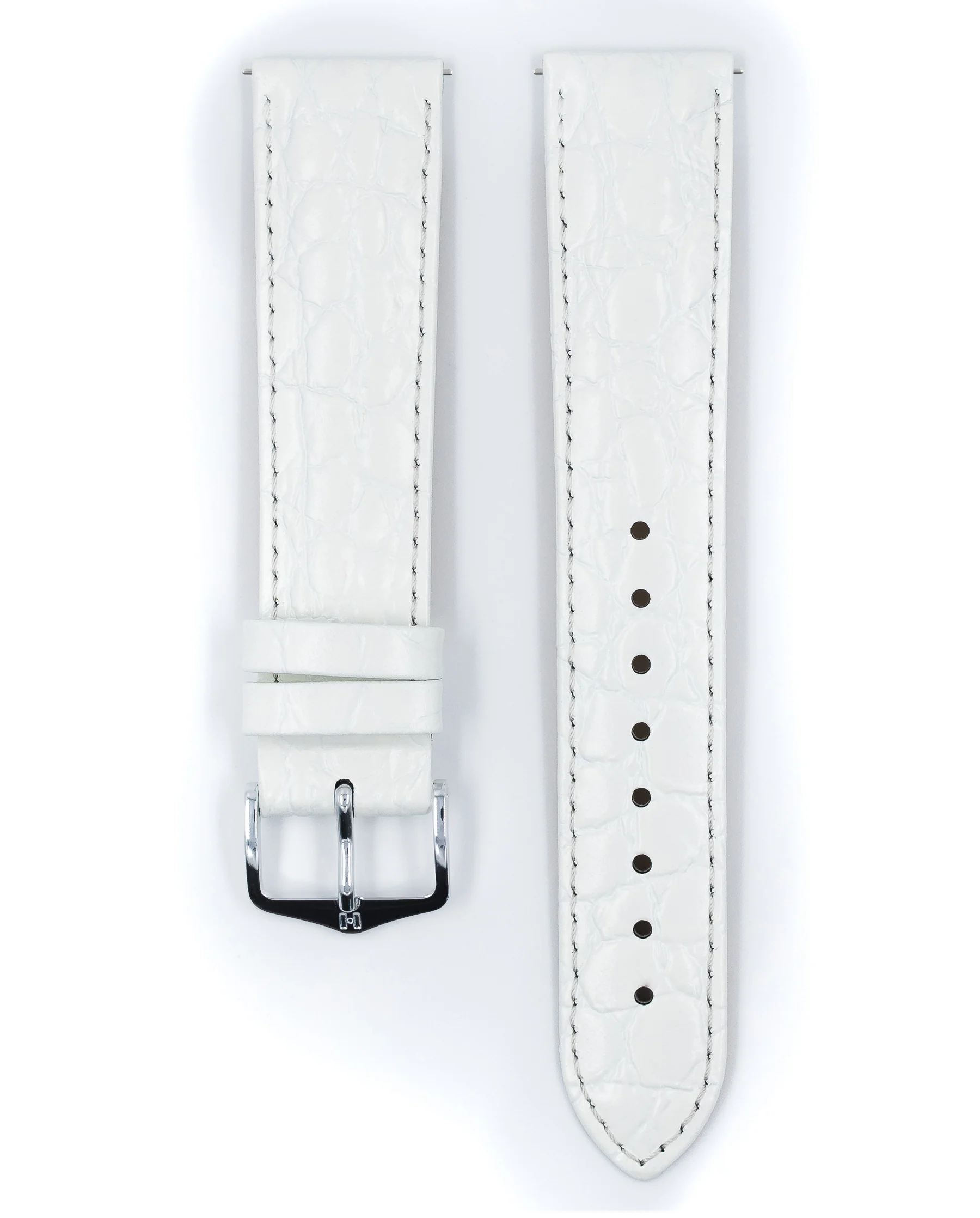 Ladies HIRSCH CROCOGRAIN Crocodile Embossed Shiny Calfskin Watch Strap 1230 28 - Image 16