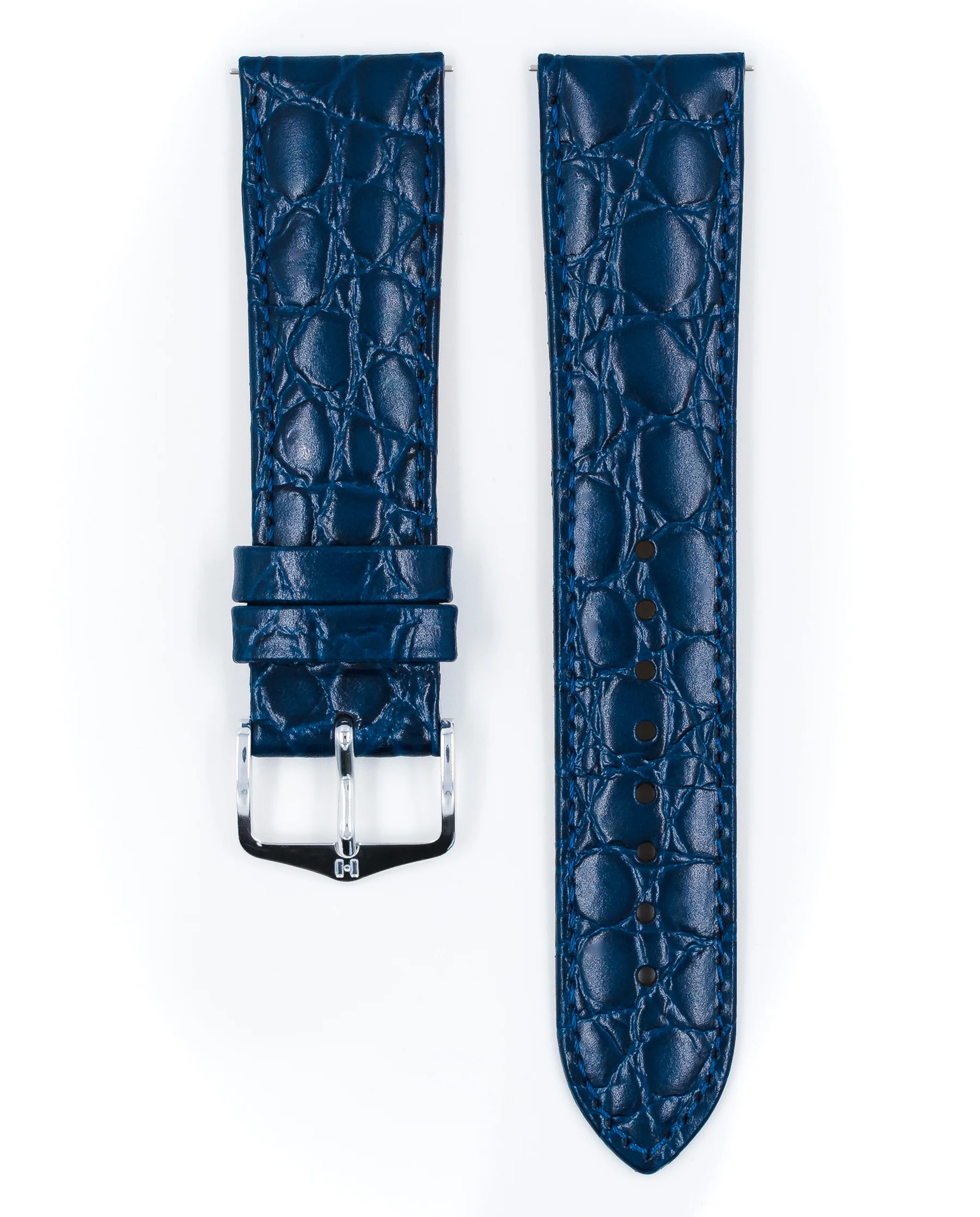 Ladies HIRSCH CROCOGRAIN Crocodile Embossed Shiny Calfskin Watch Strap 1230 28 - Image 9