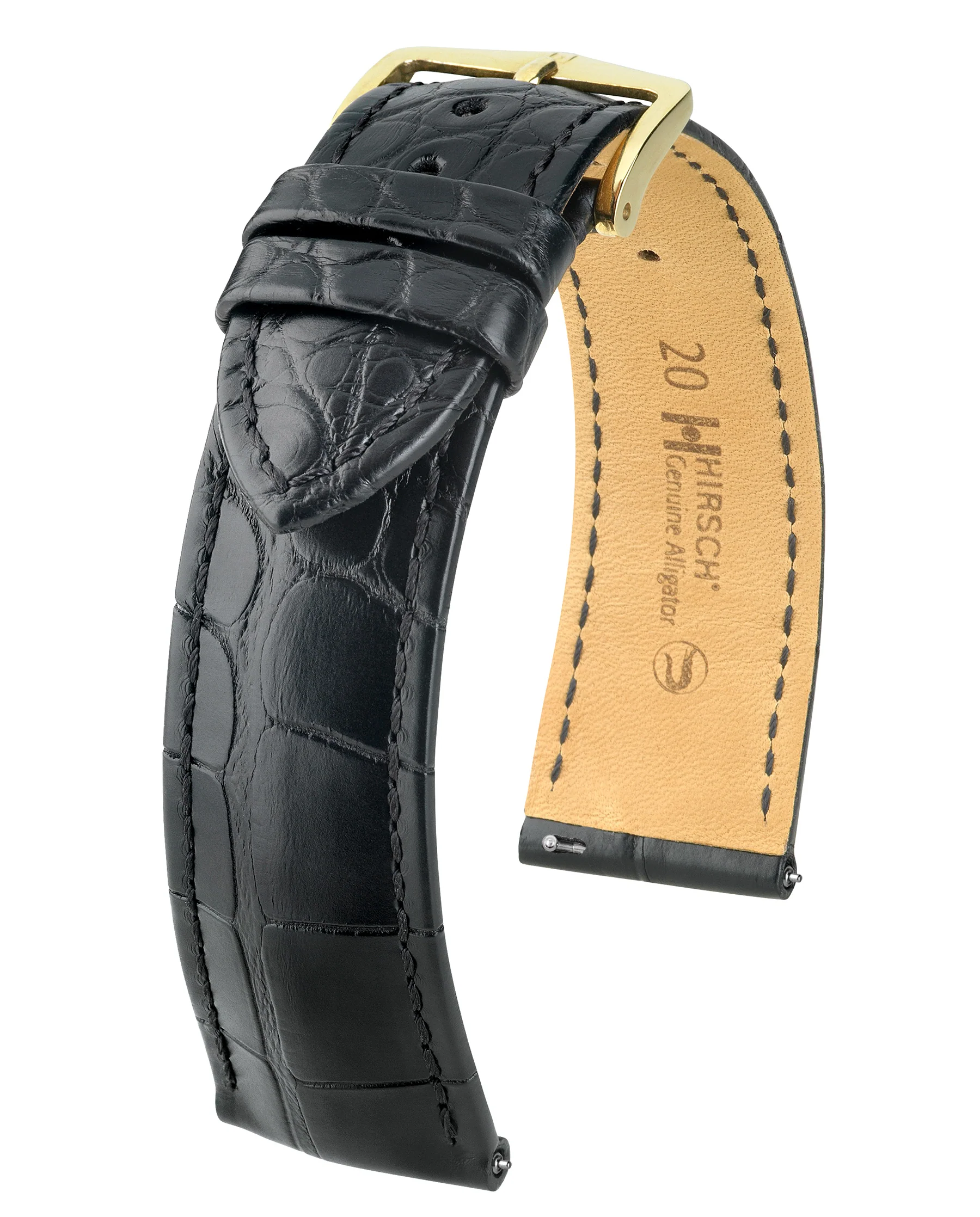 Ladies HIRSCH GENUINE ALLIGATOR Matte Watch Strap  1020 07 - Image 3