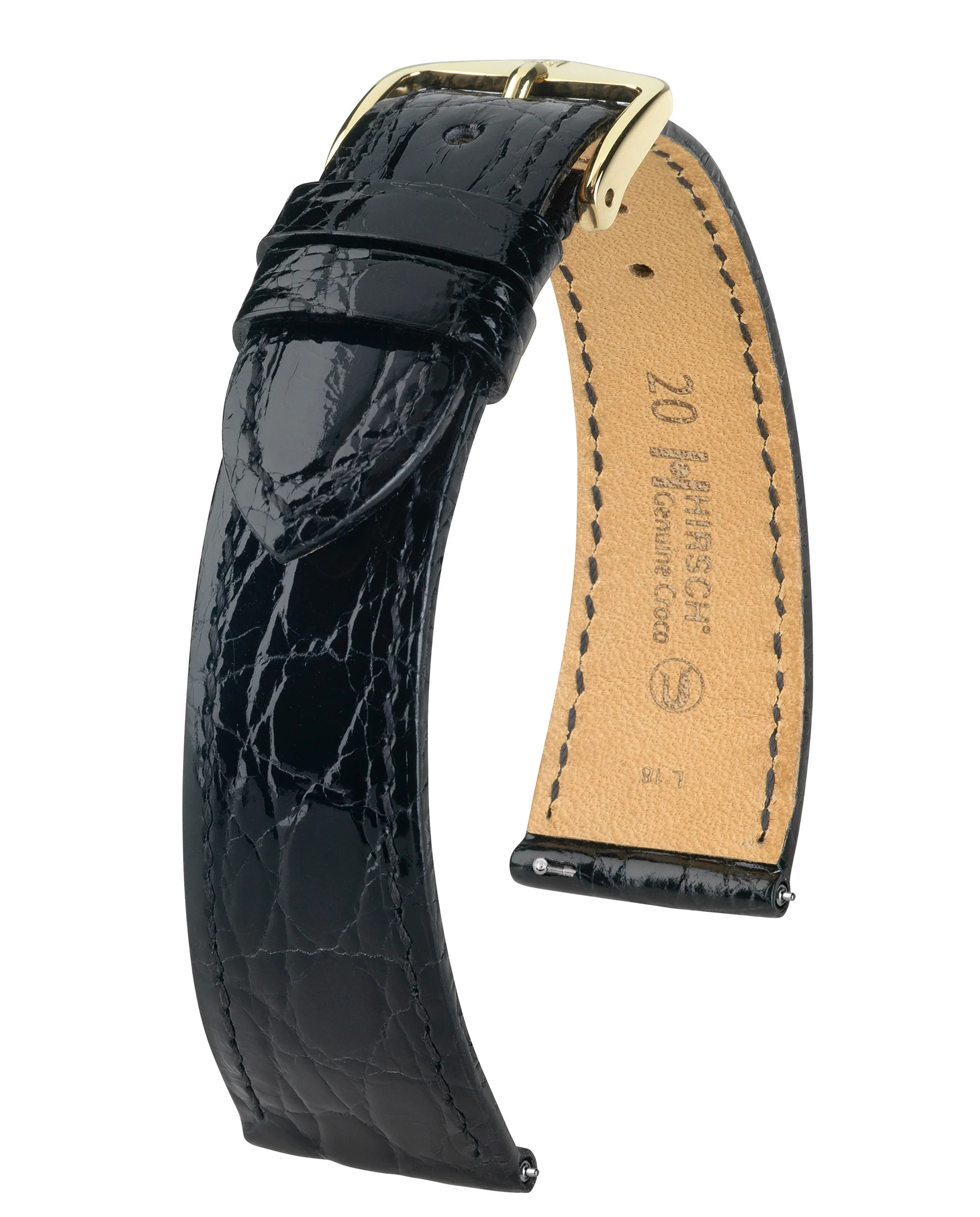 Ladies HIRSCH GENUINE CROCO Shiny Watch Strap  1890 08 - Image 3