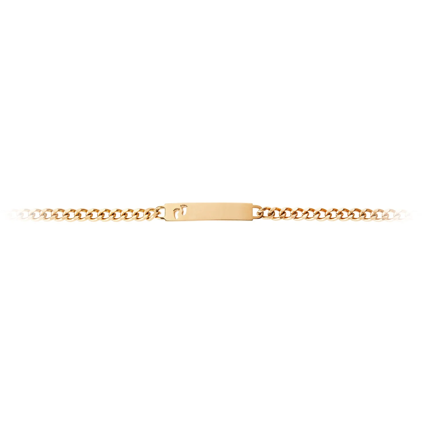 Ladies ID Bracelet with Pierced Footprints Cutout - Image 4