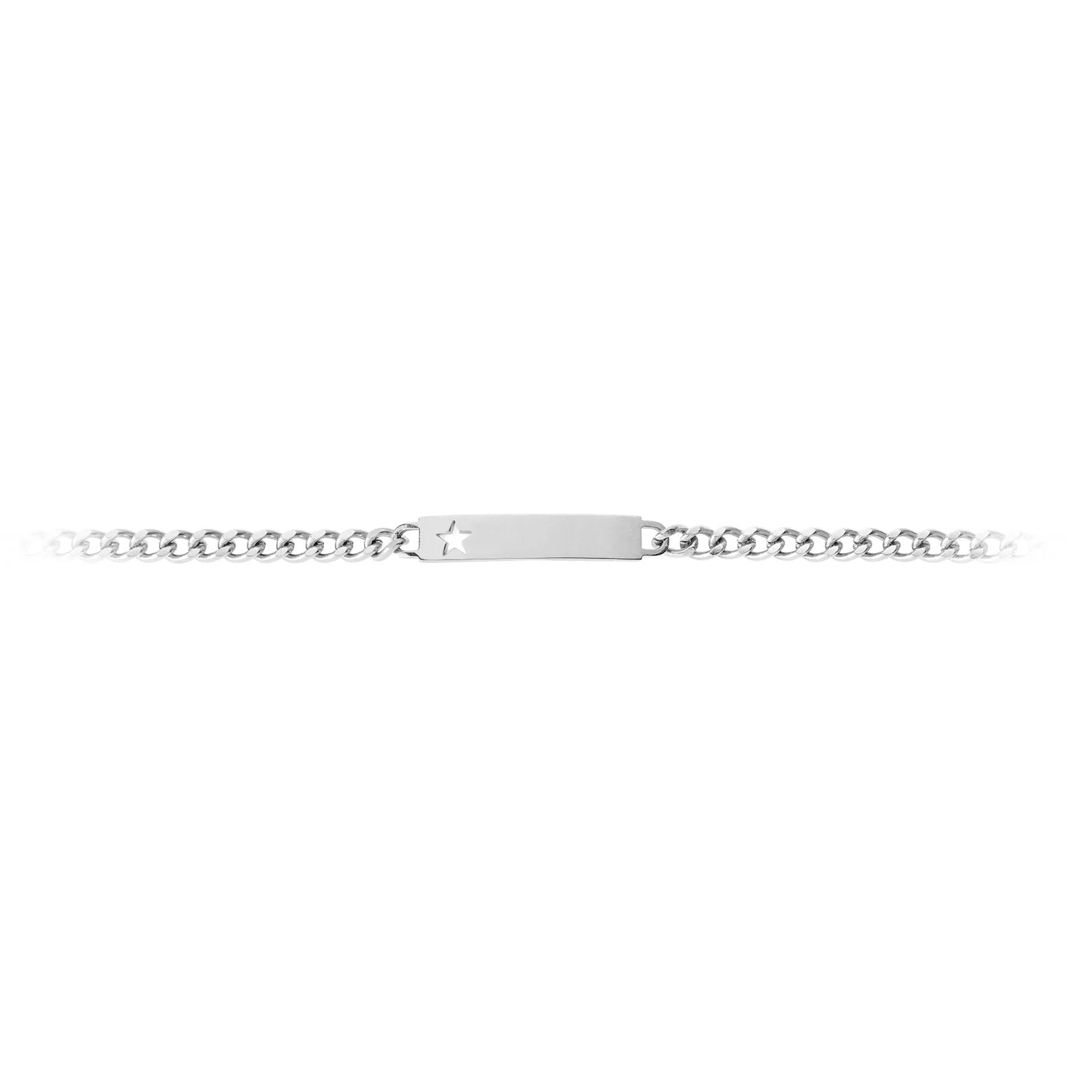 Ladies ID Bracelet with Pierced Star Cutout - Image 2