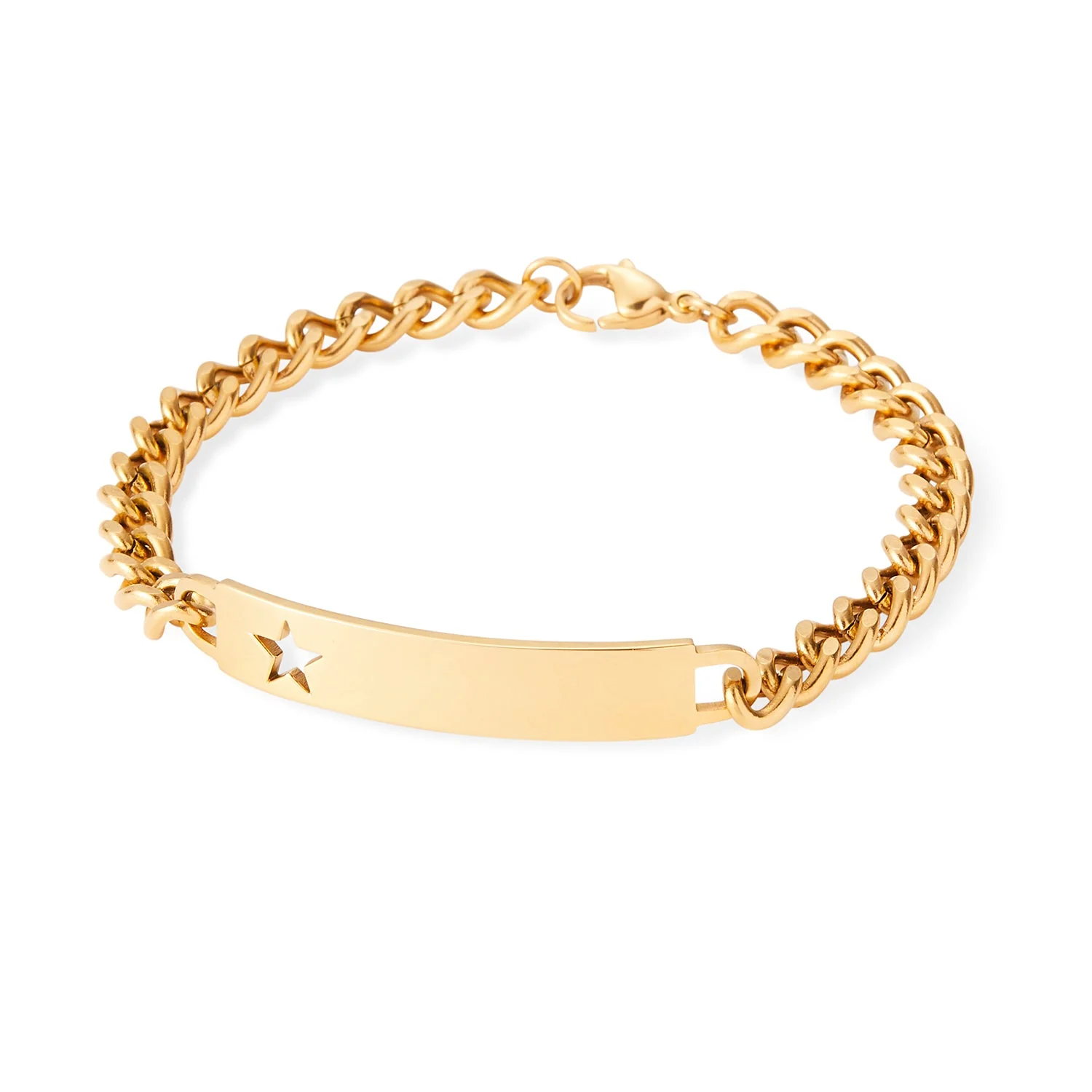 Ladies ID Bracelet with Pierced Star Cutout - Image 3