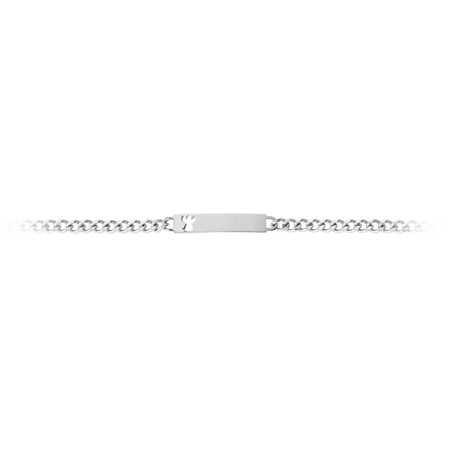 Ladies ID Bracelet with Pierced Angel Cutout - Image 2