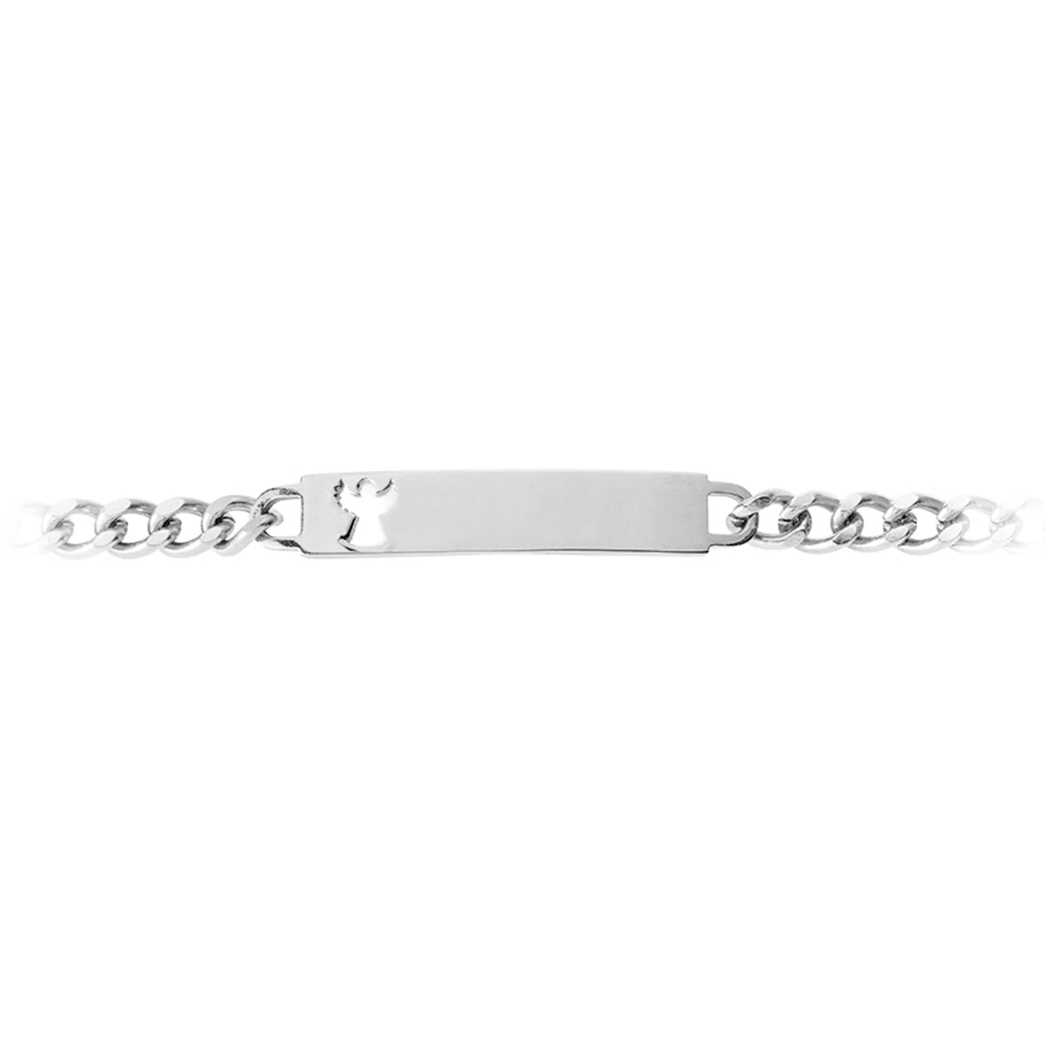 Ladies ID Bracelet with Pierced Angel Cutout - Image 3