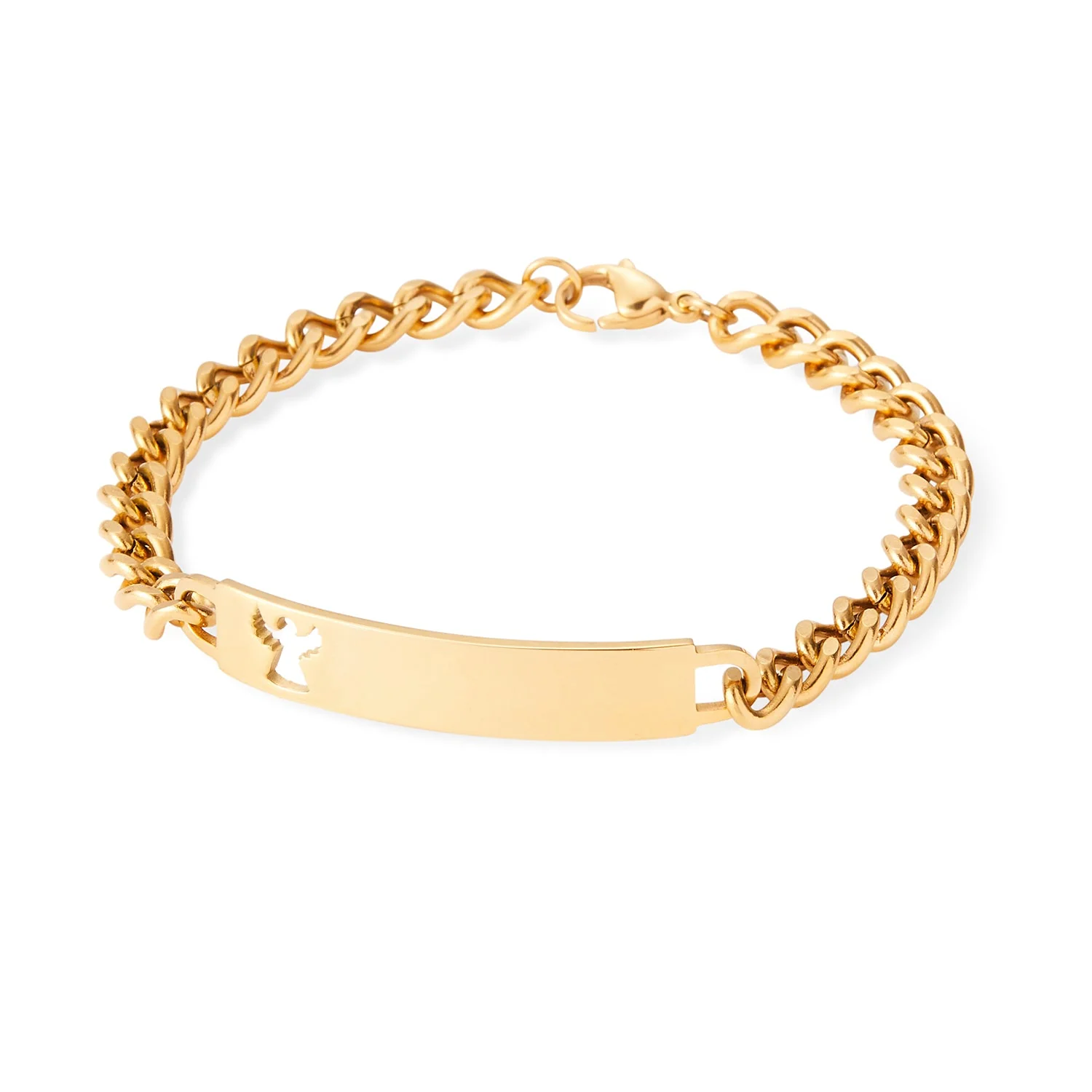 Ladies ID Bracelet with Pierced Angel Cutout - Image 4