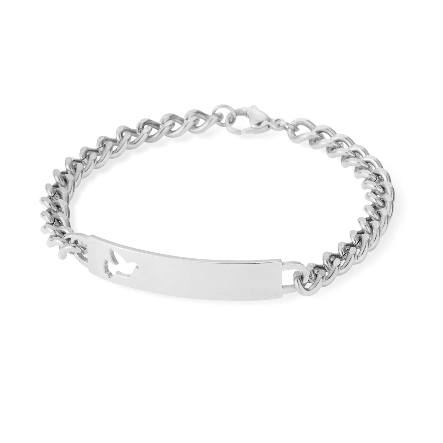 Ladies ID Bracelet with Pierced Dove Cutout - Image 3