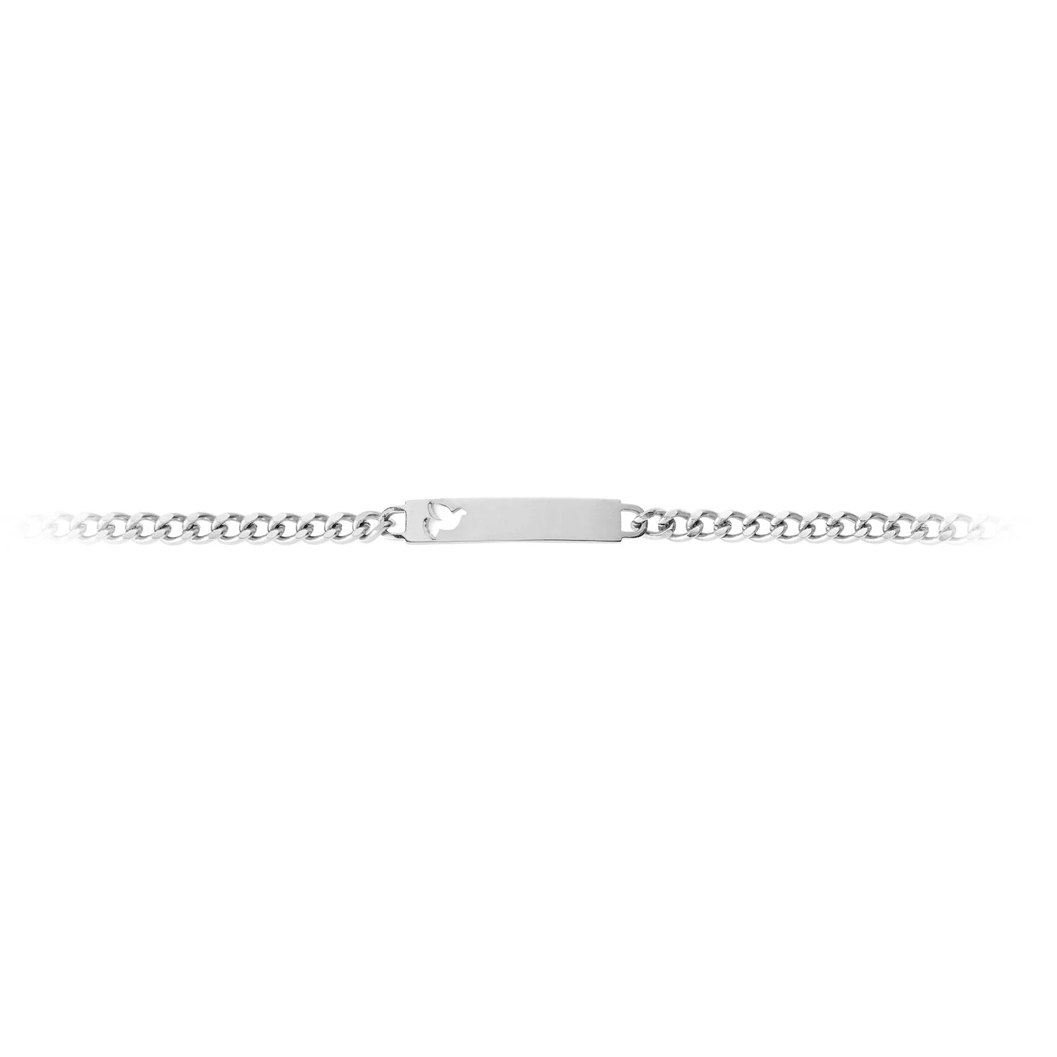 Ladies ID Bracelet with Pierced Dove Cutout - Image 4