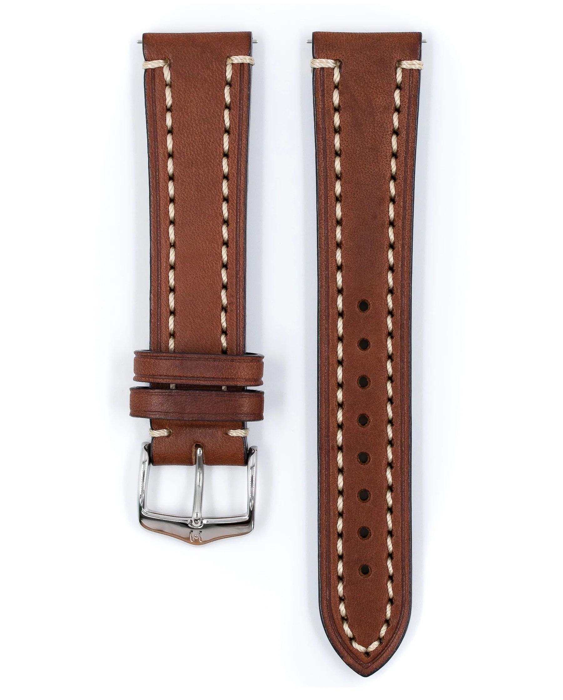 Long HIRSCH LIBERTY Saddle Leather Watch Band 1092 02 - Image 5