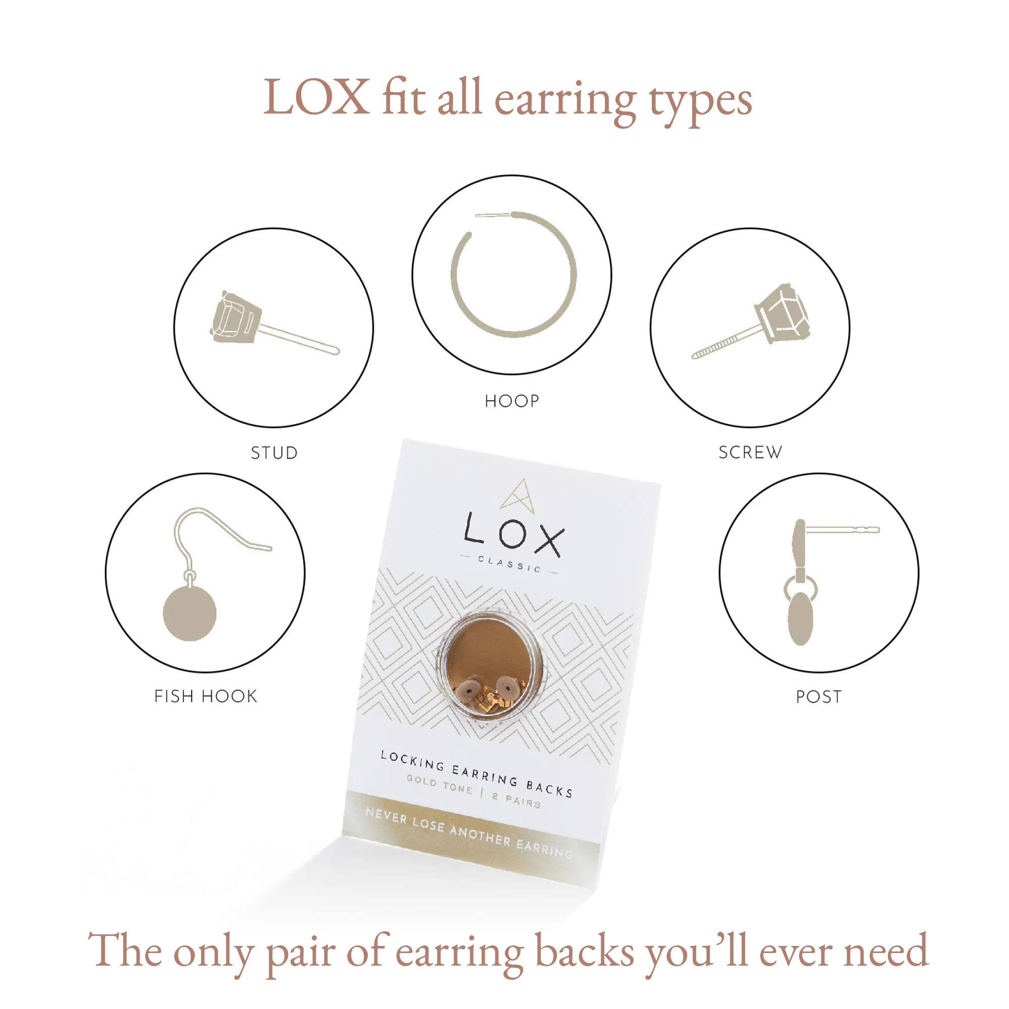 Lox 2 Pair English Earring Backs Silver and Gold (12pk) - Image 5