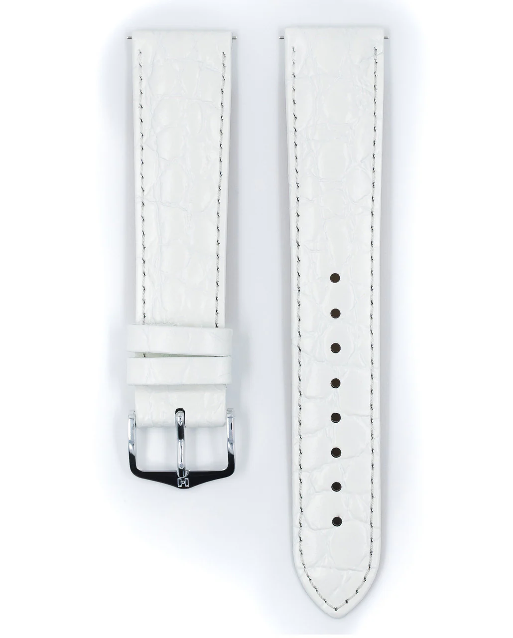 Men's HIRSCH CROCOGRAIN Crocodile Embossed Shiny Calfskin Watch Strap 1232 28 - Image 8