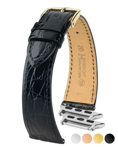 Mens HIRSCH GENUINE CROCO Shiny Watch Strap 1892 08 - Image 4
