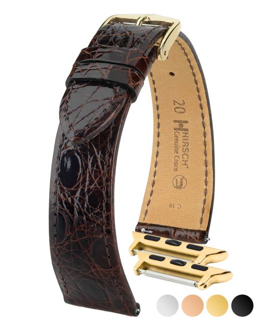 Mens HIRSCH GENUINE CROCO Shiny Watch Strap 1892 08 - Image 5