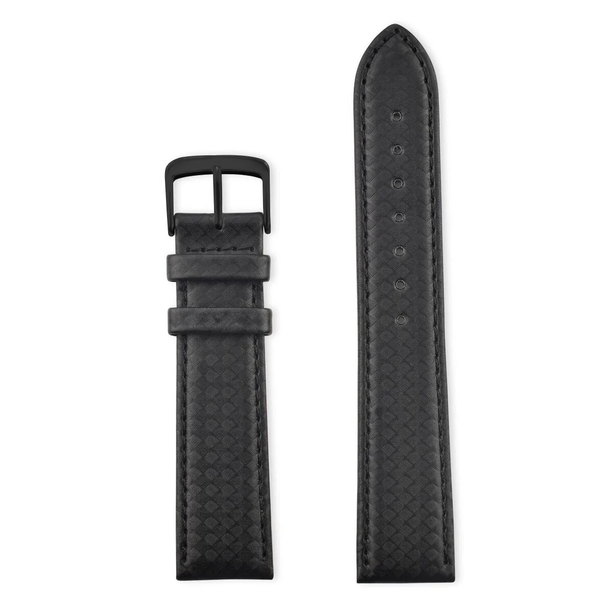 Mens Carbon Fiber Leather Watchband - Image 5