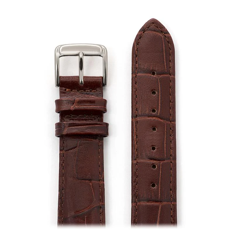 Men's Padded Leather Watchband with an Alligator Grain - Image 3