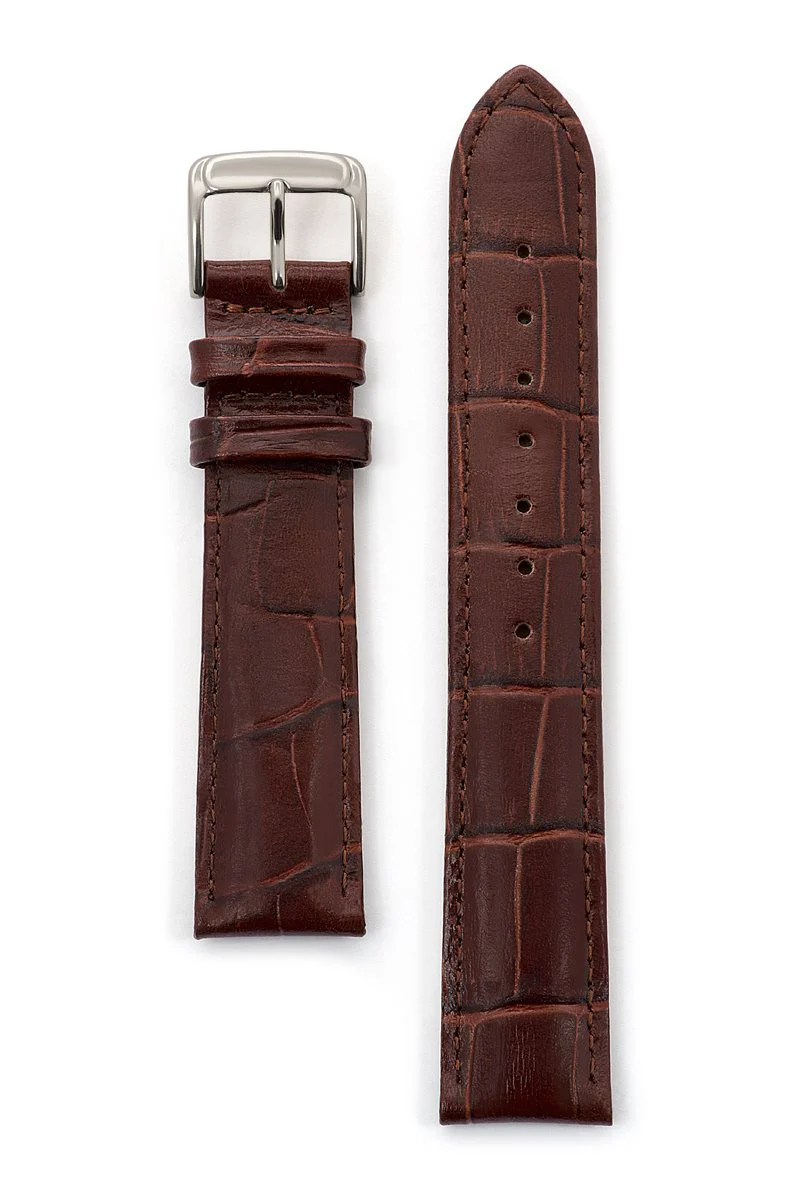 Men's Padded Leather Watchband with an Alligator Grain - Image 4