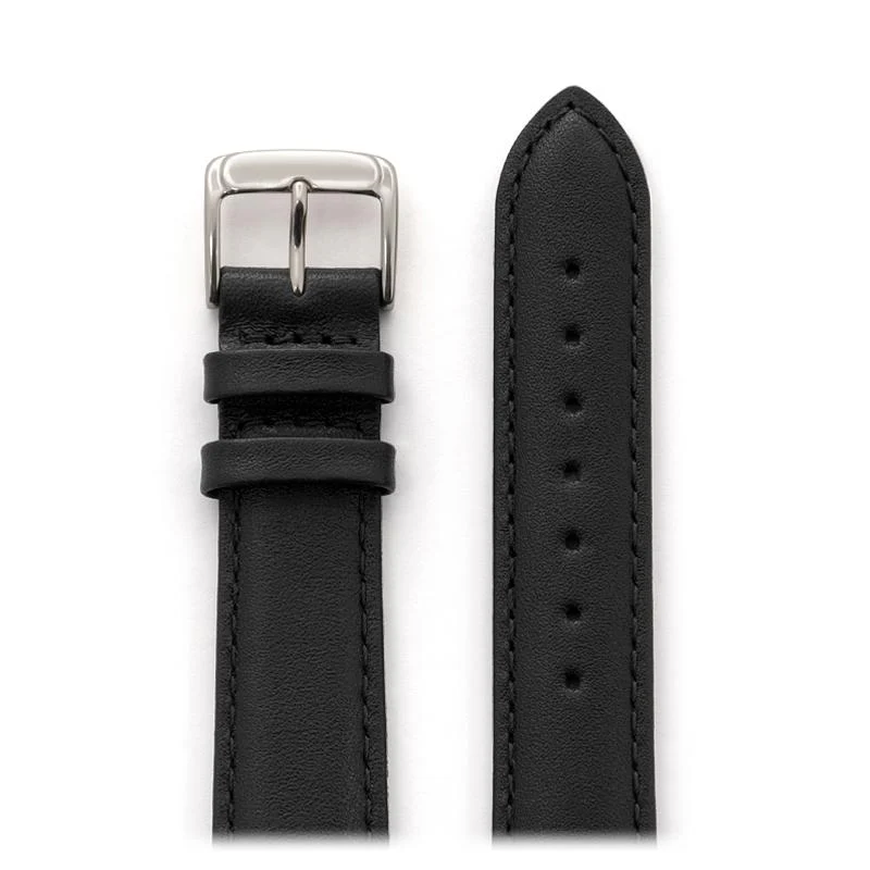 Men's Stitched Calfskin Leather Band in Black, Brown, Navy and Gray - Image 3
