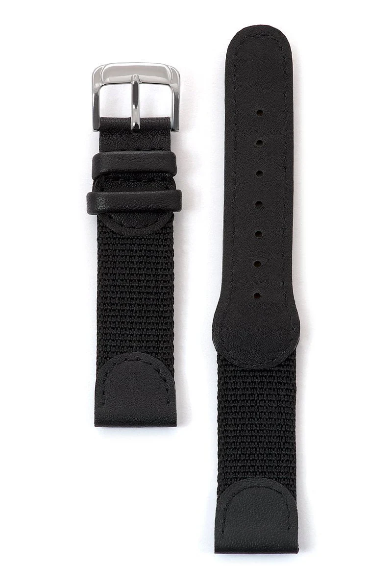 Mens Swiss Army Style Leather Watchband in Black, Tan and Green - Image 3